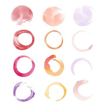 Round watercolor elements vector