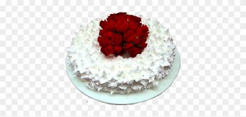 Round Wedding Cake Clipart With Red Roses - Birthday Cake