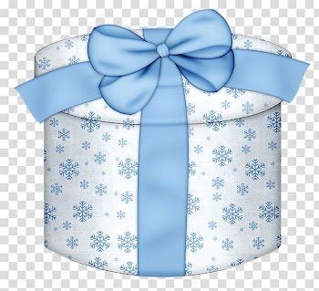 Round white and blue floral gift box, Gift Blue , White and Blue Round Gift Box transparent background PNG clipart