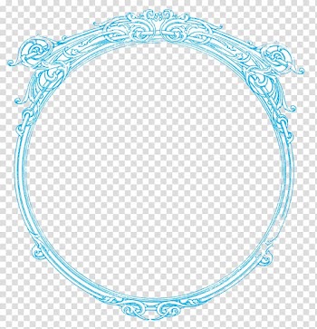 Round white and blue frame, Art Nouveau Ornament , Round Frame transparent background PNG clipart