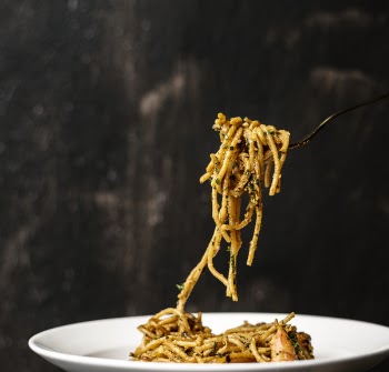 Round White Ceramic Plate With Pasta