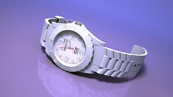 Round White Ice Analog Watch With Link Bracelet