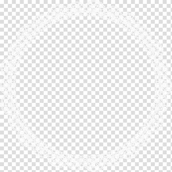 Round white scalloped-edge frame, White Symmetry Black Angle Pattern, Round white lace border 03 transparent background PNG clipart