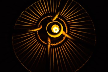 Round Yellow and Black Digital Wallpaper