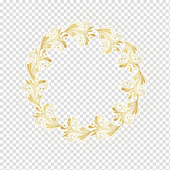 Round yellow floral illustration, frame Euclidean , European wind video frame transparent background PNG clipart