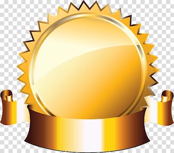 Round yellow ribbon illustration, Gold medal Award, Awards Medals transparent background PNG clipart
