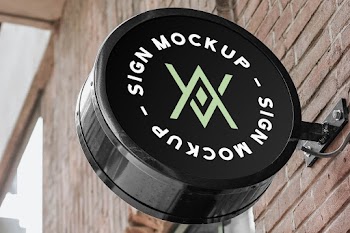 Rounded Sign Mockup mockur sign 