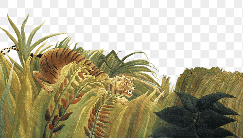Rousseau landscape png border sticker, | Free PNG - rawpixel