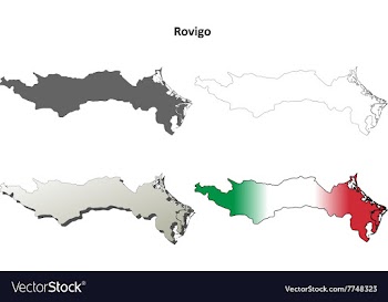Rovigo blank detailed outline map set vector image
