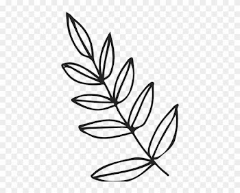 Rowan Leaf Branch Rubber Stamp - Line Art