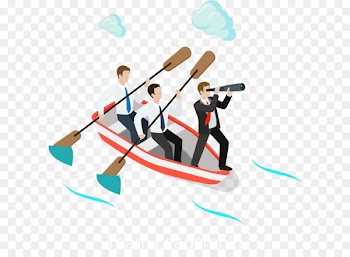 Rowed business people vector 