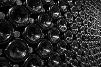 rows of wine bottles