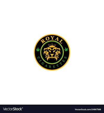 Royal cigarette marijuana creative logo design vector image