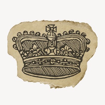 Royal crown drawing, ephemera torn | Free Photo Illustration - rawpixel