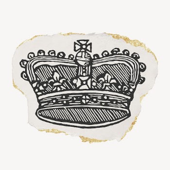 Royal crown ephemera drawing, torn | Free Photo Illustration - rawpixel