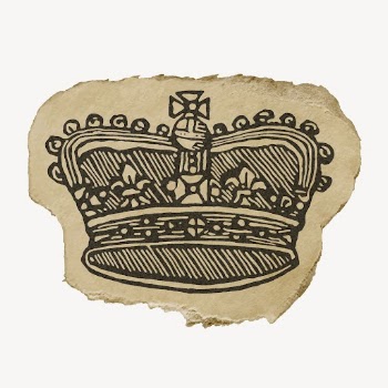 Royal crown ephemera ripped paper | Free Vector Illustration - rawpixel