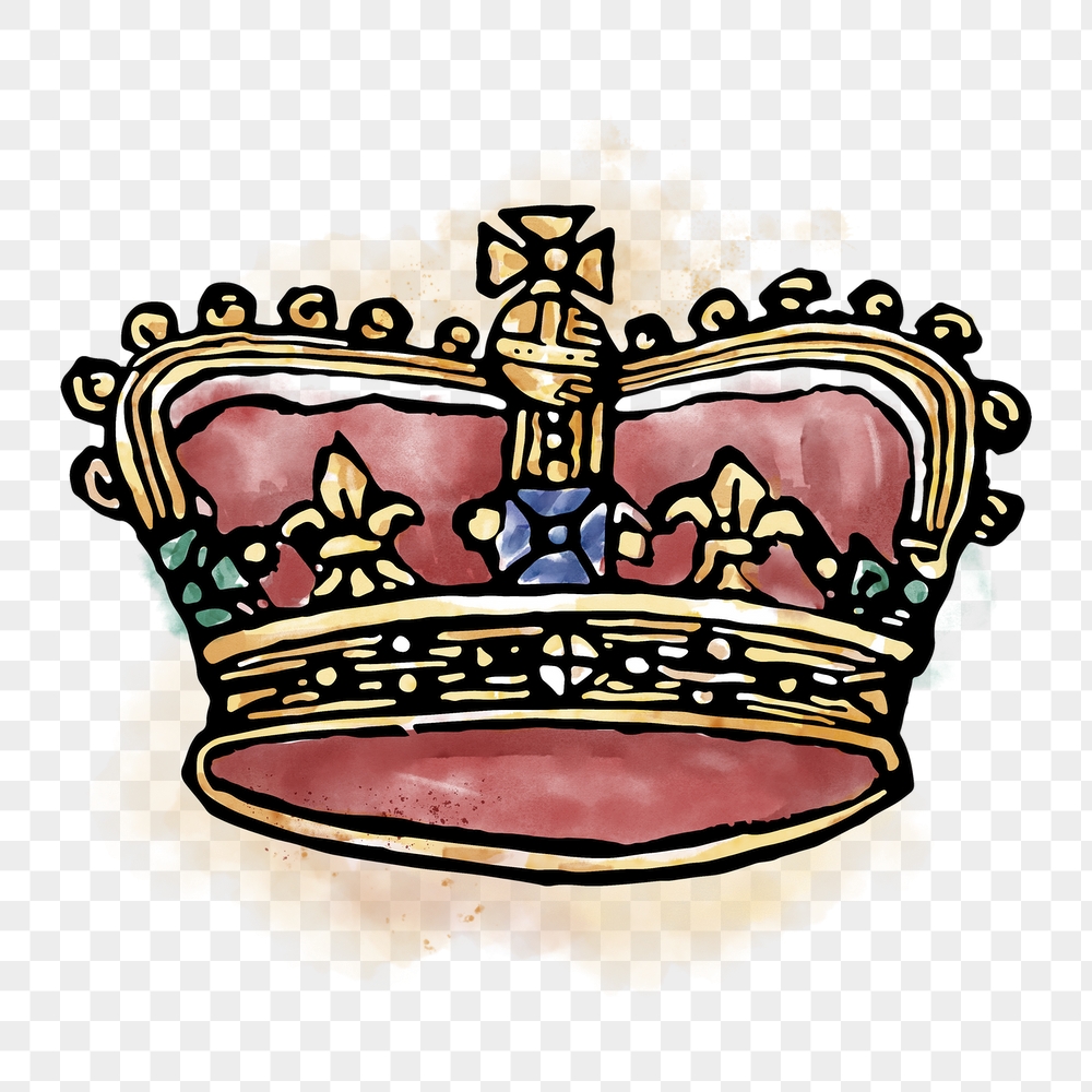 Royal crown png sticker, watercolor | Free PNG Illustration - rawpixel