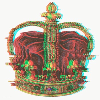 Royal crown with a glitch effect sticker overlay  | Free  transparent png - 2355222