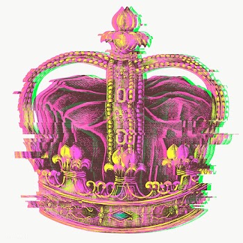 Royal crown with a glitch effect sticker overlay  | Free  transparent png - 2355765