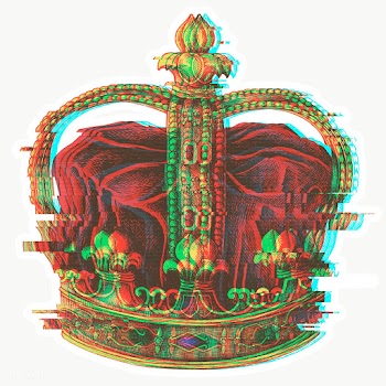 Royal crown with a glitch effect sticker overlay with a white border | Free  transparent png - 2355212