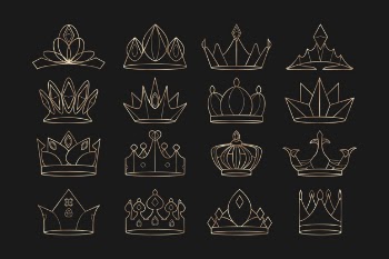 Royal crowns set Free Vector