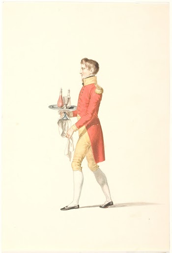 Royal footman with tray of decanters | Free Photo - rawpixel