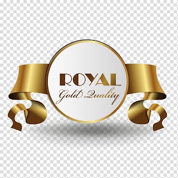 Royal gold quality , Light Ribbon, Ribbons light golden circle label transparent background PNG clipart