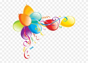 Royalty-free Clipart Illustration Of An Arch Of Streamers - Birthday Balloons Border Png