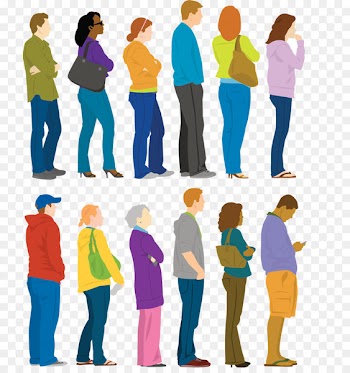 Royalty-free People Illustration - Line up shopping payment 