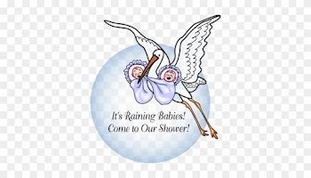 Royalty Free Rf Stork Clipart Illustrations Vector - Its Raining Babies
