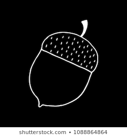 Royalty Free Stock Illustration of Linear Cartoon Hand Drawn Acorn ...