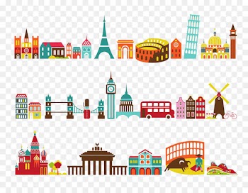 Royalty-free Tourism Travel Clip art - Colored buildings Landmarks 