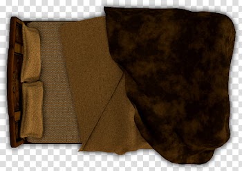 RPG Map Elements , brown blanket and wooden bed frame transparent background PNG clipart