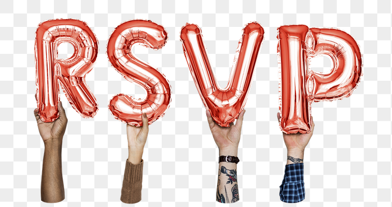 RSVP word png, hands holding | Free PNG - rawpixel
