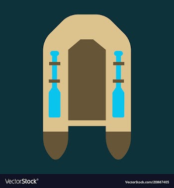 Rubber inflatable-boat on background top view vector image