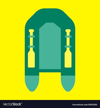 Rubber inflatable-boat on background top view vector image
