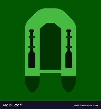 Rubber inflatable-boat on background top view vector image