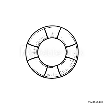 Rubber ring hand drawn outline doodle icon