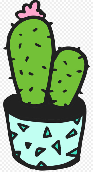 Rubber stamp Cactaceae Plant Pattern - Green cactus 