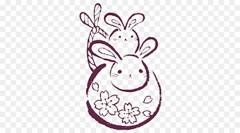 Rubber stamp Seal Gratis Rabbit - Pretty rabbit pattern 