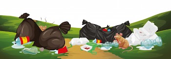 Rubbish in park scene Free Vector