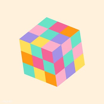 Rubik's cube in rainbow colors vector | Free stock vector - 515547