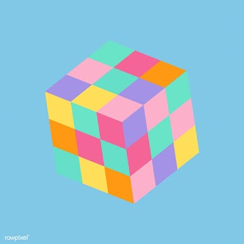 Rubik's cube in rainbow colors vector | Free stock vector - 515618