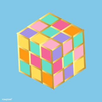Rubik's cube in rainbow colors vector | Free stock vector - 515630