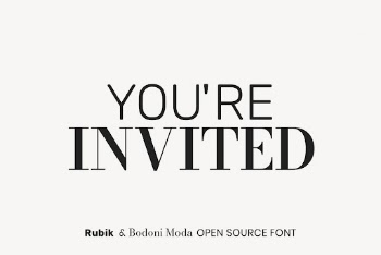 Rubik & Bodoni Moda open | Free Font Add-on - rawpixel