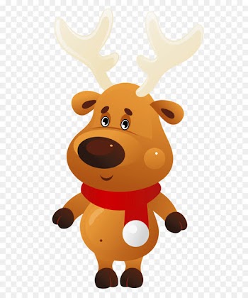 Rudolph Christmas Santa Claus Clip art - Cute Christmas Reindeer with Red Scarf PNG Clipart 