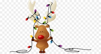 Rudolph Reindeer Santa Claus Christmas card - Christmas Lights Best Clipart Png 
