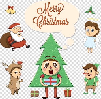 Rudolph Santa Claus Reindeer Christmas ornament, Creative Christmas tree with character transparent background PNG clipart