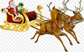 Rudolph Santa Claus Reindeer Christmas - santa sleigh 