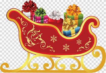 Rudolph Santa Claus Sled Christmas , santa sleigh transparent background PNG clipart